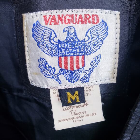 Genuine Leather Thick Black Snap Front Vanguard Biker Vest Men's Size Medium M - Picture 6 of 9